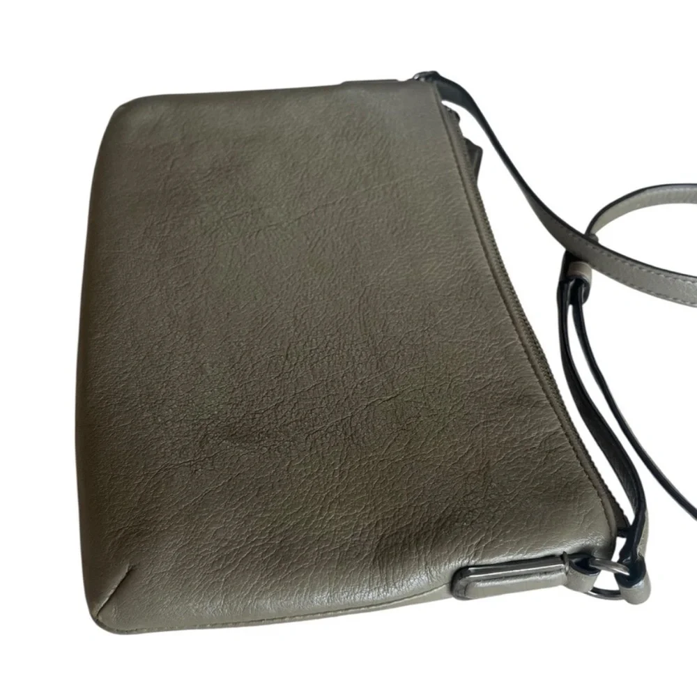 Coach Peyton East West Olive Green Pebble Leather Crossbody Bag